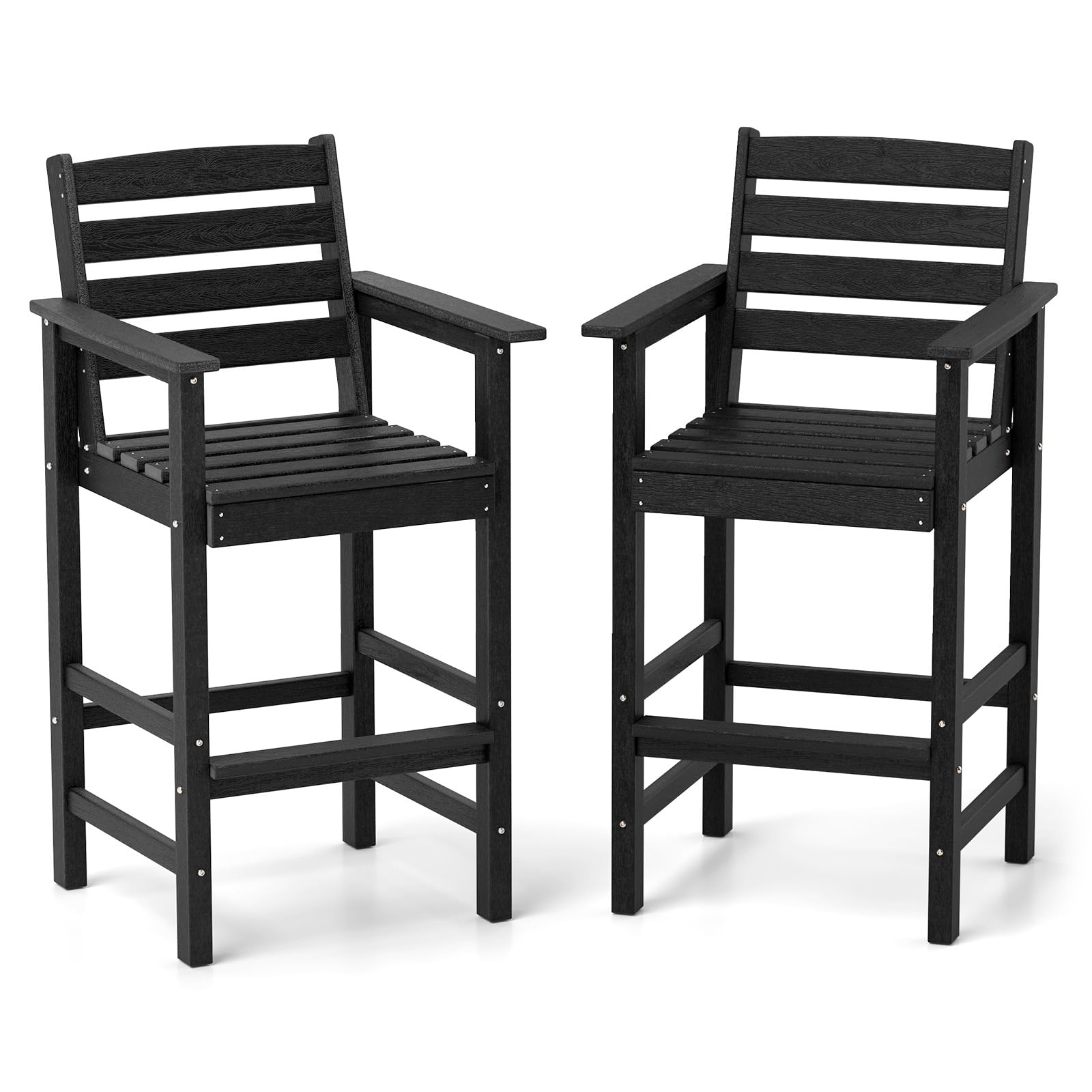 Tangkula Patio Adirondack Bar Chairs Set of 2/4 - 2*NP12059DK