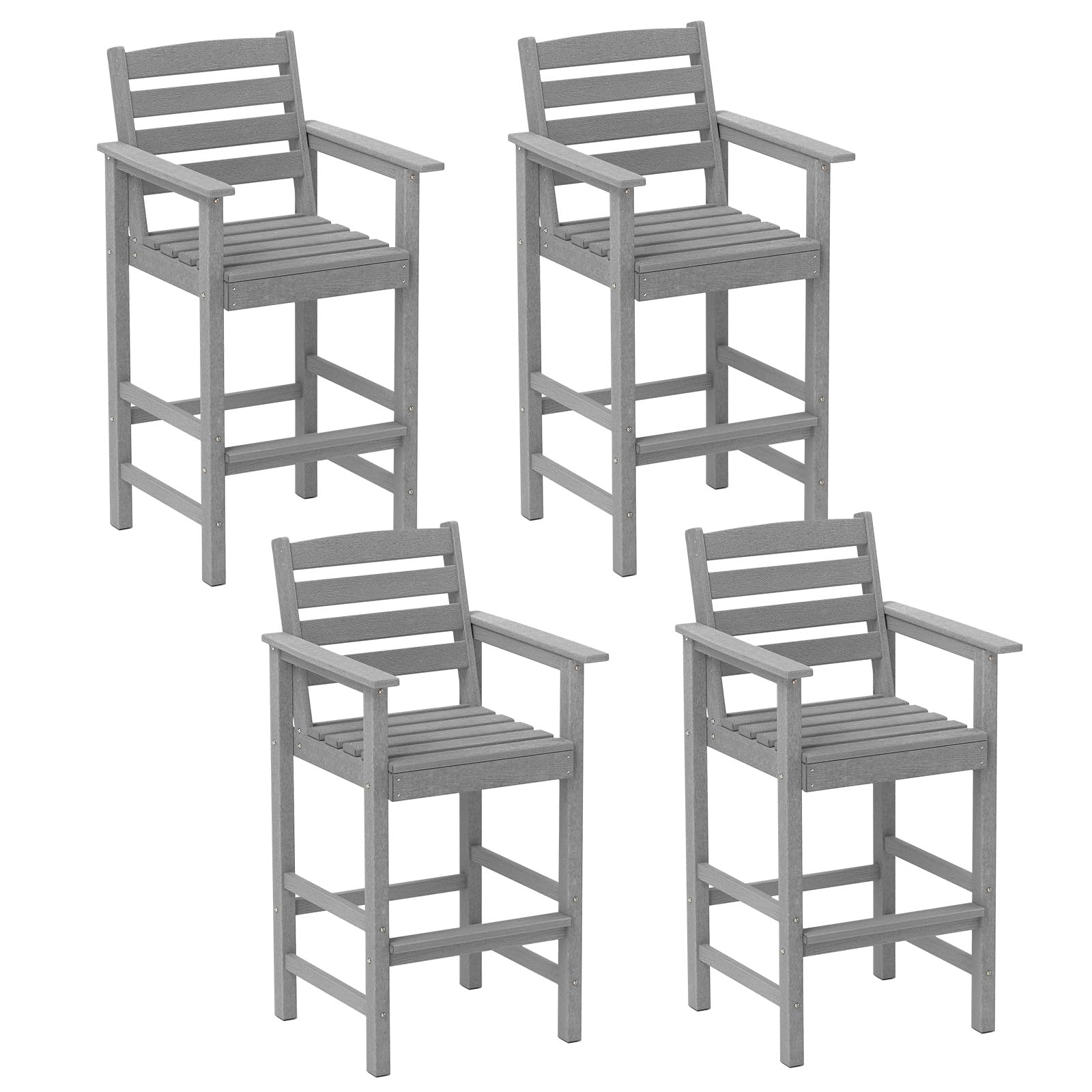 Tangkula Patio Adirondack Bar Chairs Set of 2/4 - 2*NP12059DK