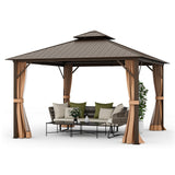 Tangkula Hardtop Gazebo, Patio Gazebo with Galvanized Steel Double Roof & Aluminum Frame - NP11434CF+