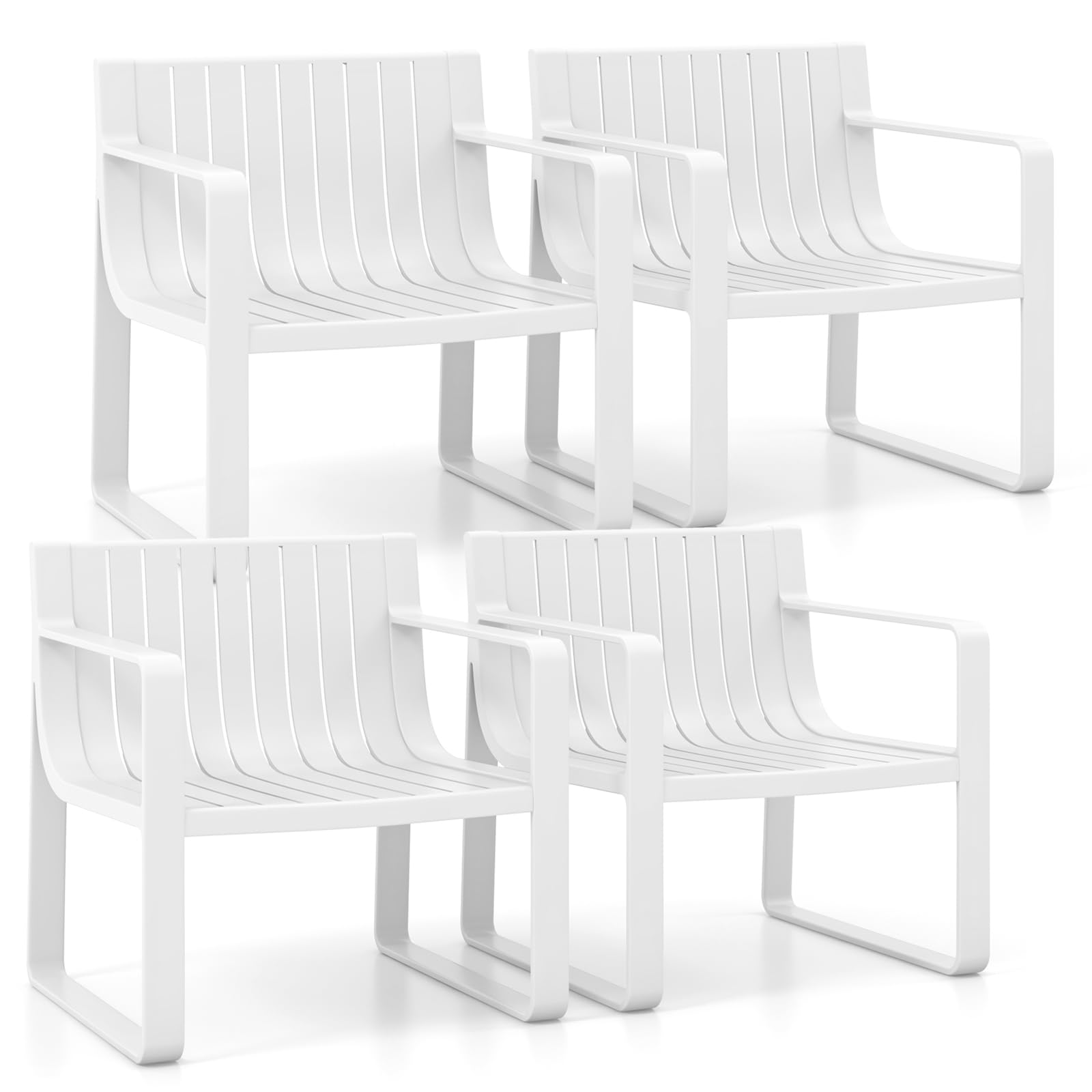 Tangkula Patio Chairs Set of 2/4 - 2*NP11948WH-2