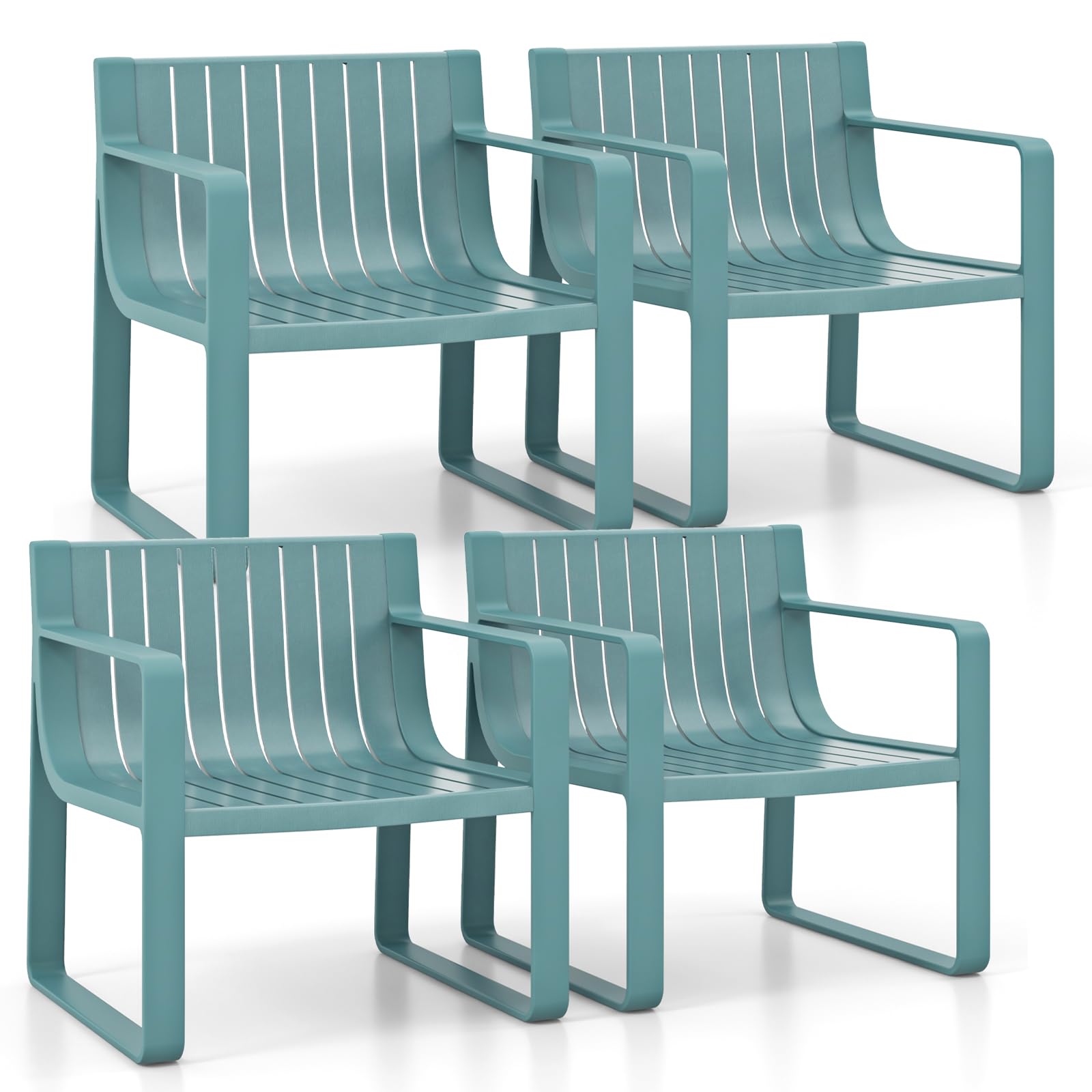 Tangkula Patio Chairs Set of 2/4 - 2*NP11948WH-2