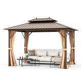 Tangkula Hardtop Gazebo, Patio Gazebo with Galvanized Steel Double Roof & Aluminum Frame - NP11434CF+