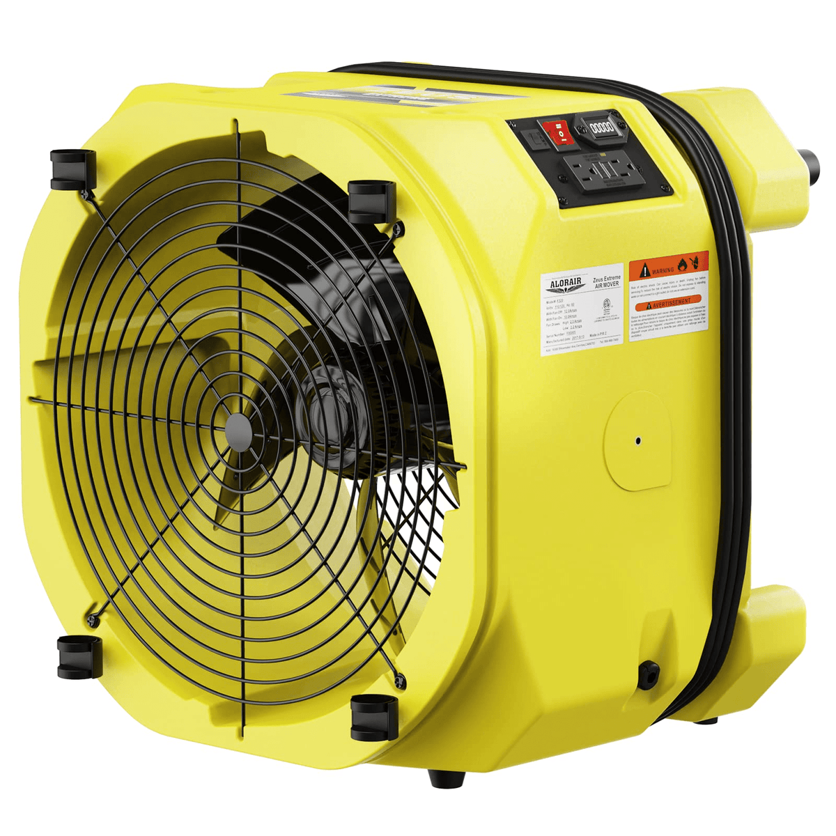 AlorAir Zeus Extreme Axial Fan High-velocity Air Mover 3000CFM - Zeus extreme -Yellow