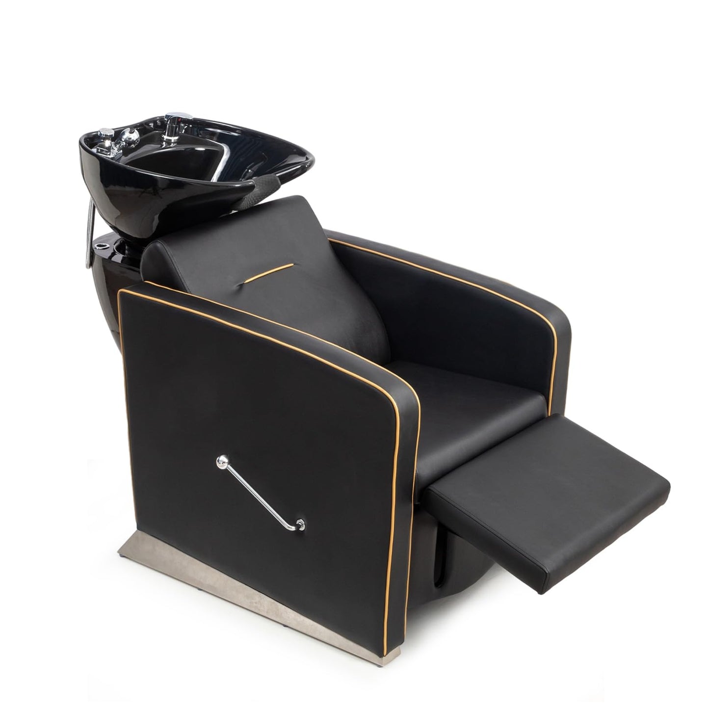 OmySalon BU1221 Salon Shampoo Backwash Chair Unit with Ceramic Shampoo Bowl & Adjustable Footrest - G59001089