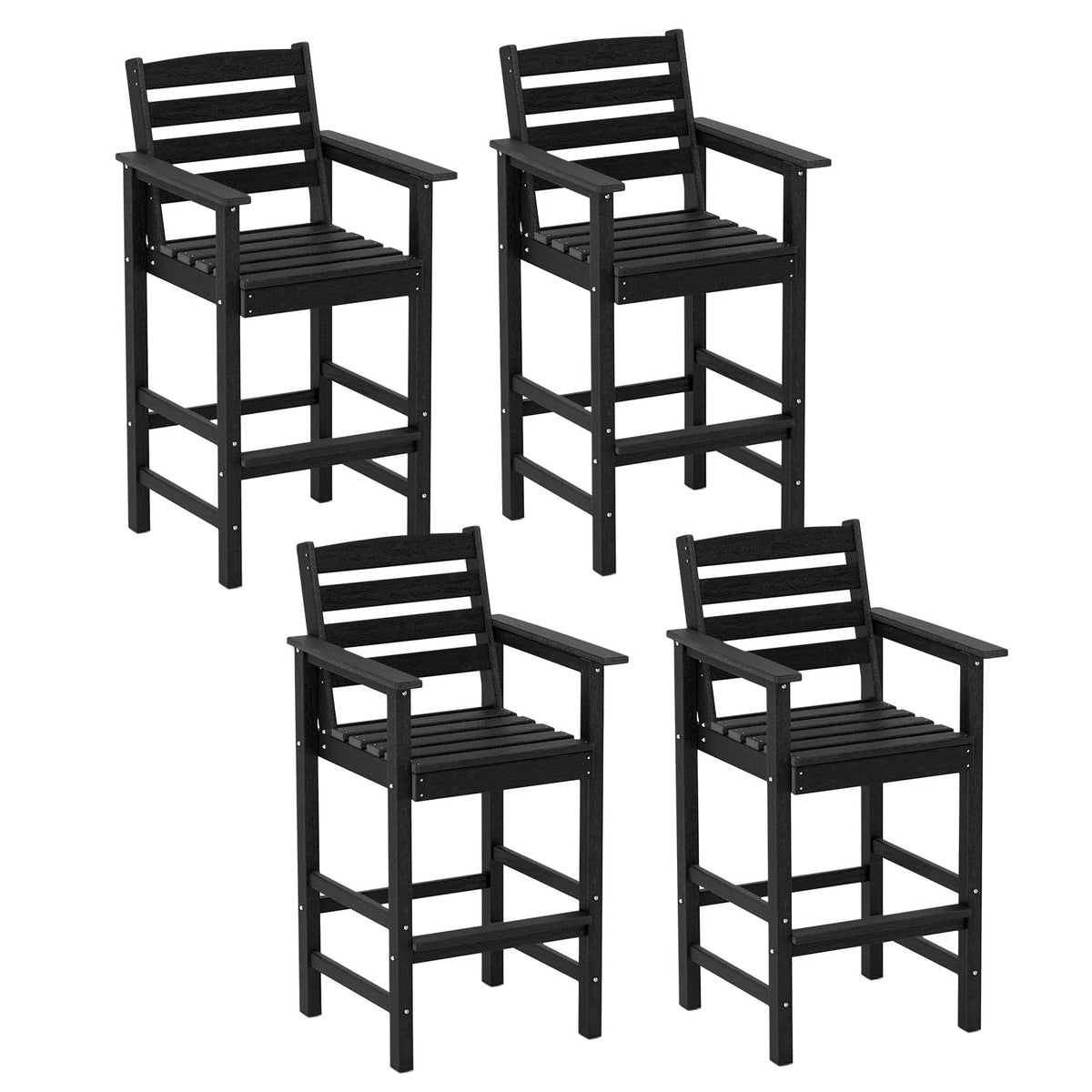 Tangkula Patio Adirondack Bar Chairs Set of 2/4 - 2*NP12059DK