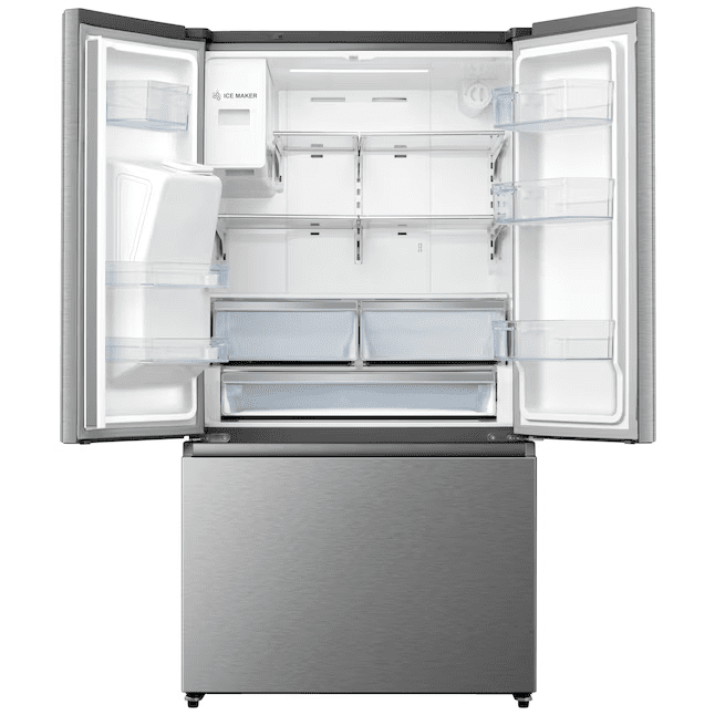 Hisense 25.4-cu ft French Door Refrigerator with Dual Ice Maker, Water and Ice Dispenser Fingerprint Resistant Stainless Steel ENERGY STAR - HRF254N6DSE