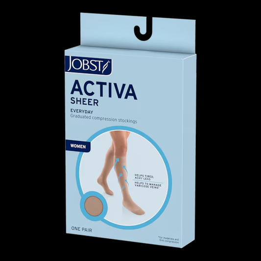 Jobst Activa Sheer 8-15 Waist High Closed Toe Silky Beige
