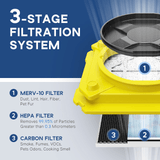 ALORAIR® Cleanshield HEPA 550 Air Scrubber with Filter - Scrubber-Yellow