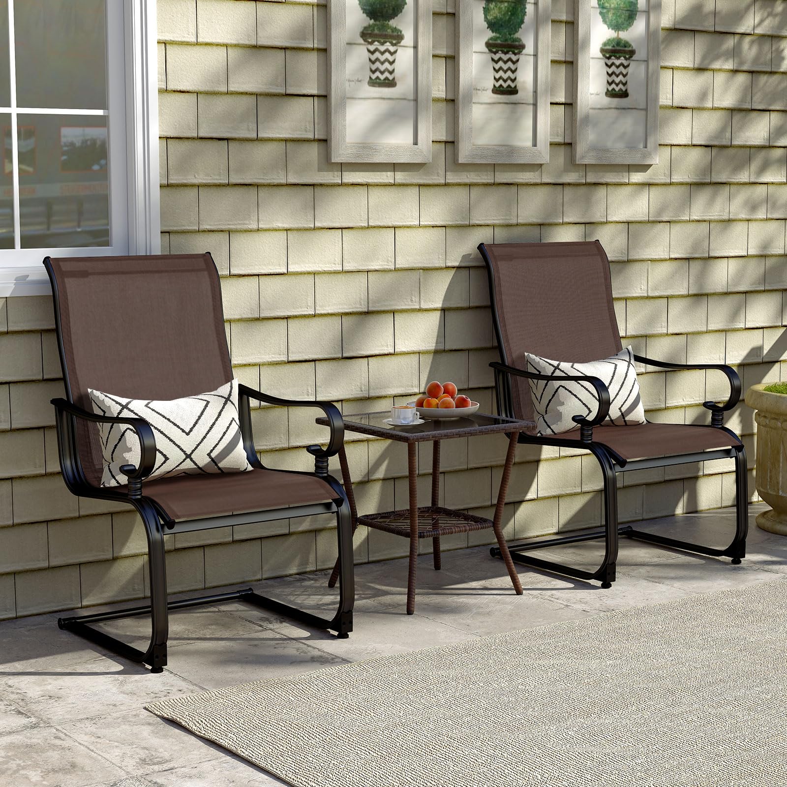 Tangkula Set of 2/4 Patio Chairs - 2*NP11995CF-2