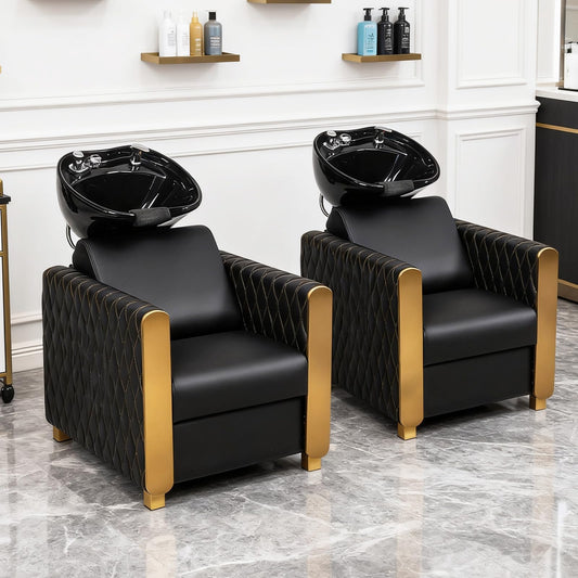 OmySalon BU2701 Salon Shampoo Backwash Chair with Tilting Porcelain Bowl - G59001098