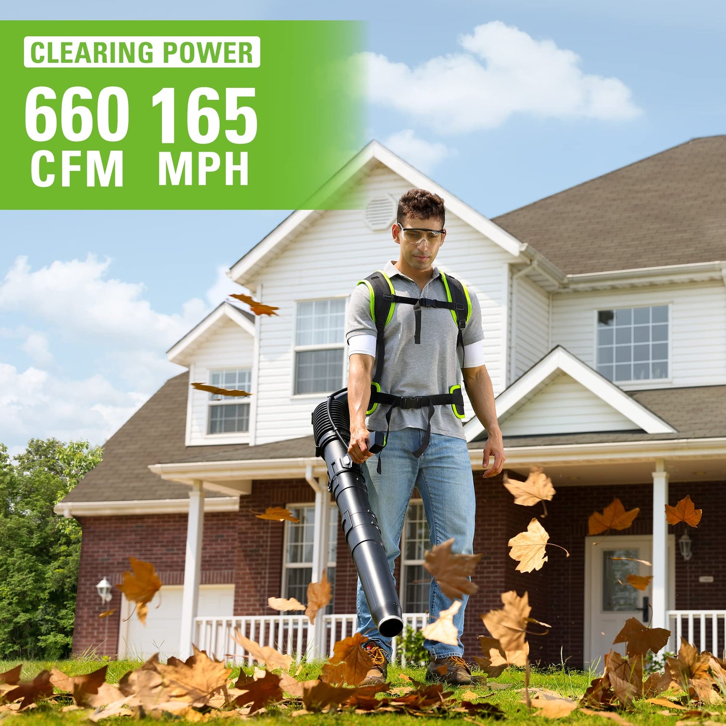 Greenworks 40V Gen 2 660 CFM Cordless Battery Brushless Backpack Blower w/ 8.0Ah Battery and Charger - 2427602