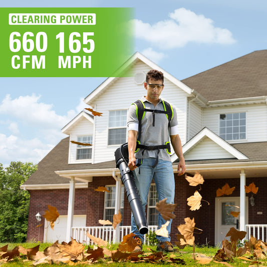 Greenworks 40V Gen 2 660 CFM Cordless Battery Brushless Backpack Blower w/ 8.0Ah Battery and Charger - 2427602