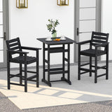 Tangkula 3-Piece Patio HDPE Bar Set - NP12060DK+NP12059DK