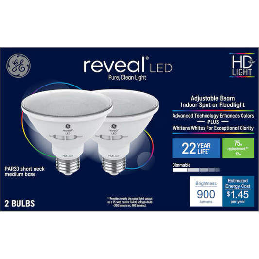 GE 75-Watt EQ PAR30 Short Neck Color-enhancing Medium Base (e-26) Dimmable LED Light Bulb  - 71223305