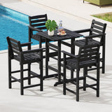 Tangkula 3-Piece Patio HDPE Bar Set - NP12060DK+NP12059DK