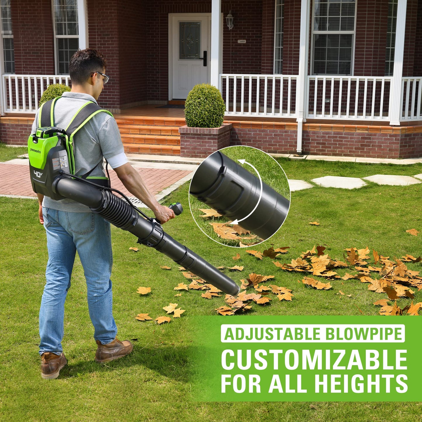 Greenworks 40V Gen 2 660 CFM Cordless Battery Brushless Backpack Blower w/ 8.0Ah Battery and Charger - 2427602