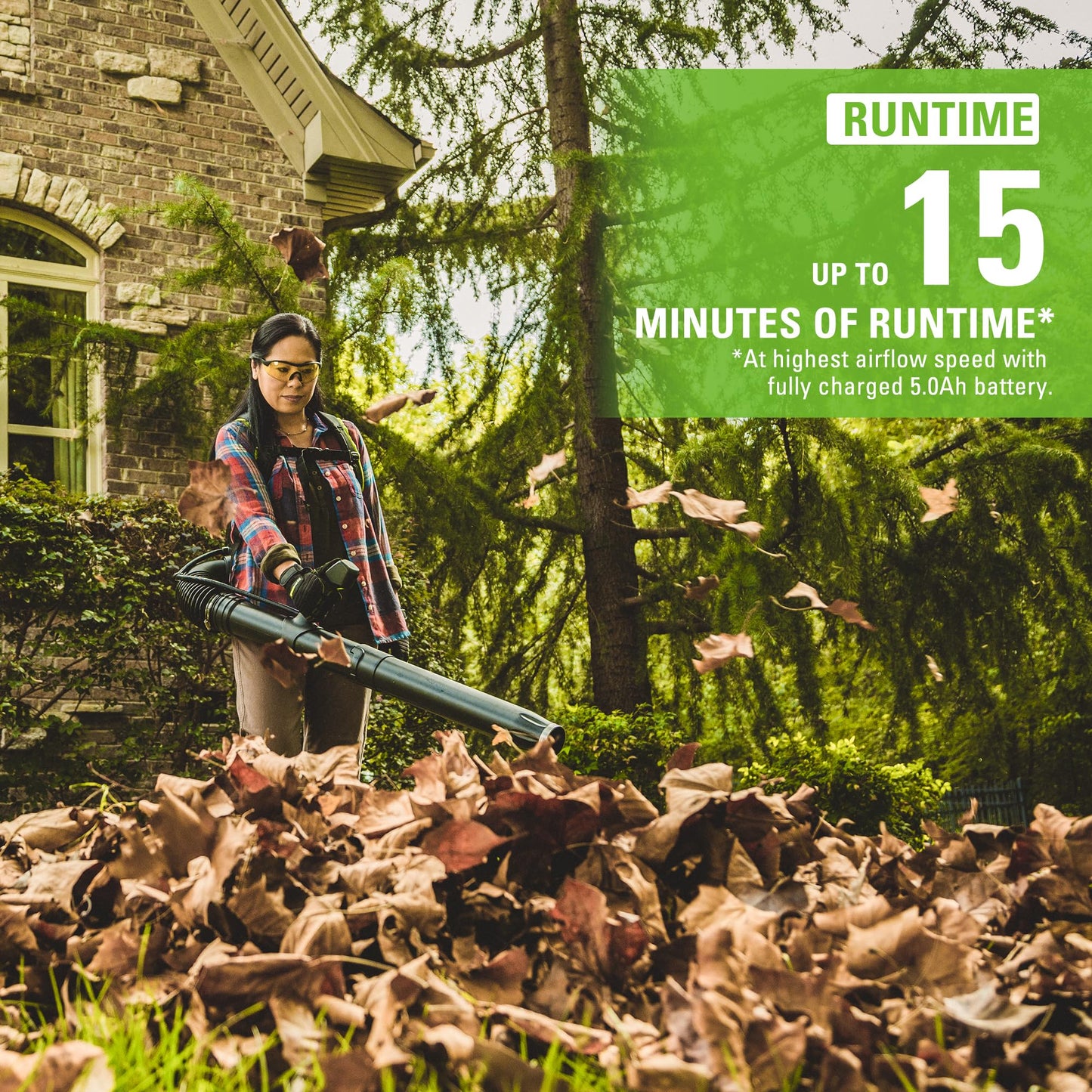 Greenworks 80V 610 CFM Cordless Battery Backpack Blower w/5Ah Battery and Rapid Charger - 2429202