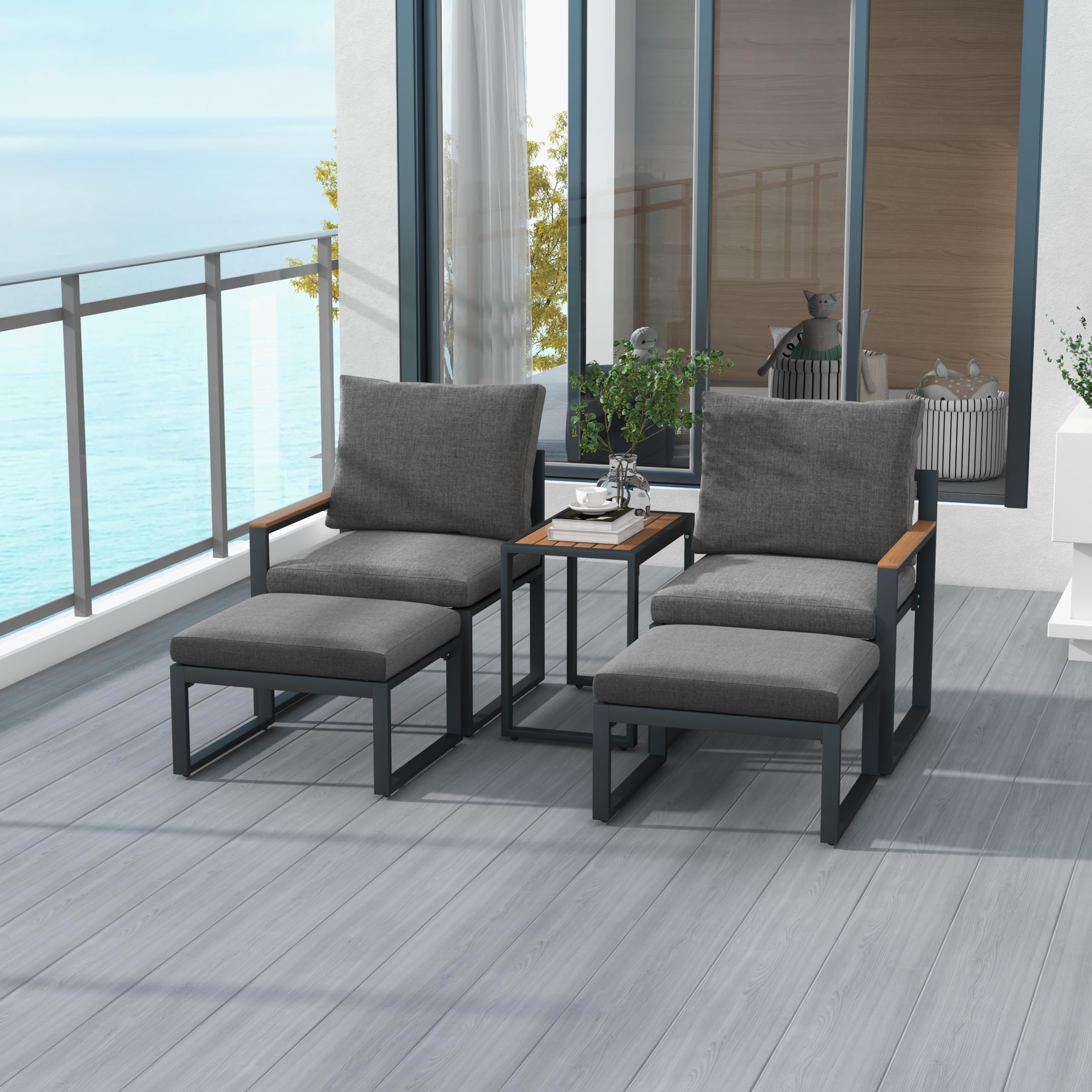 Tangkula 5 Pieces Patio Furniture Set - NP11787GR+