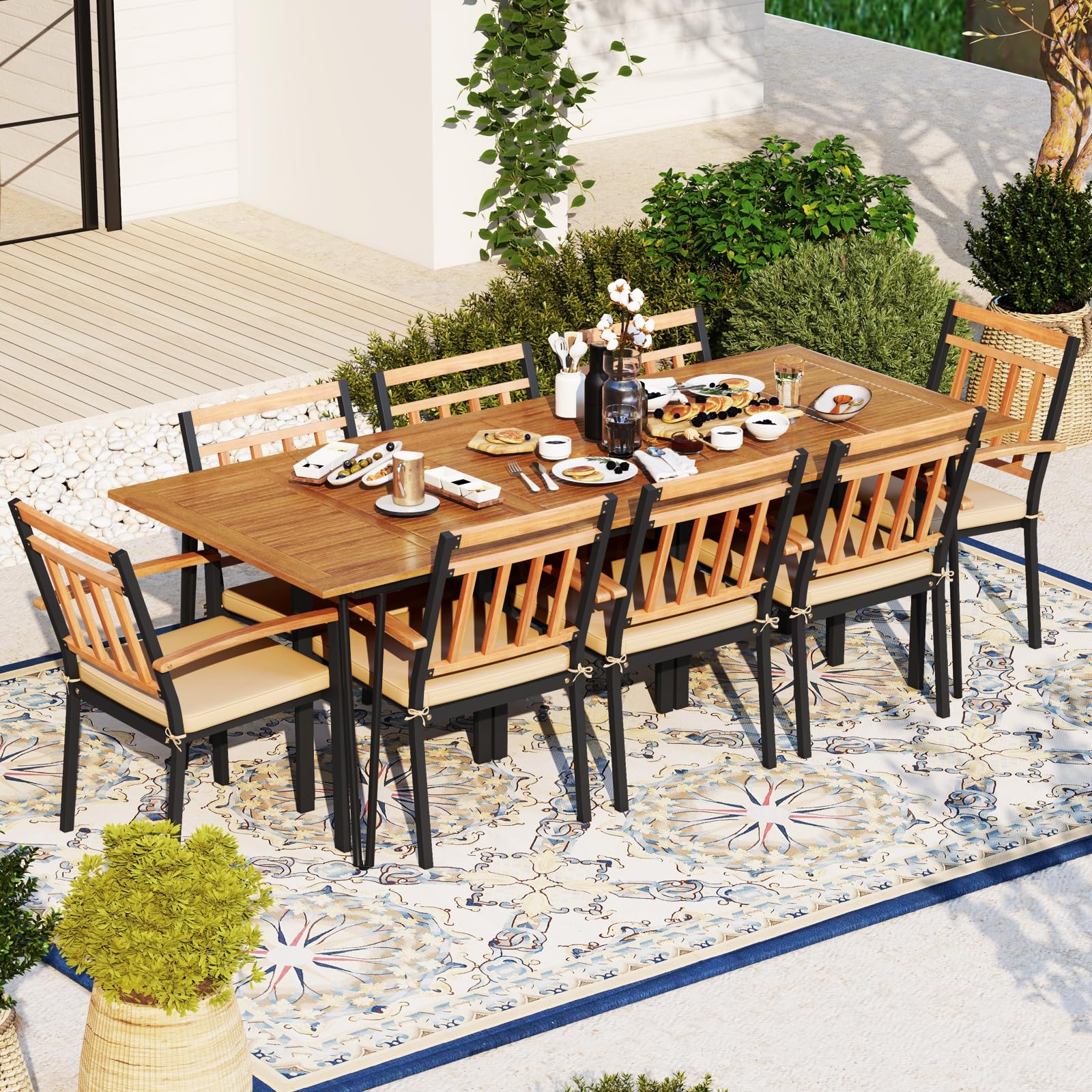 Tangkula 9 Pieces Patio Dining Set - HW72245+4*HW72102