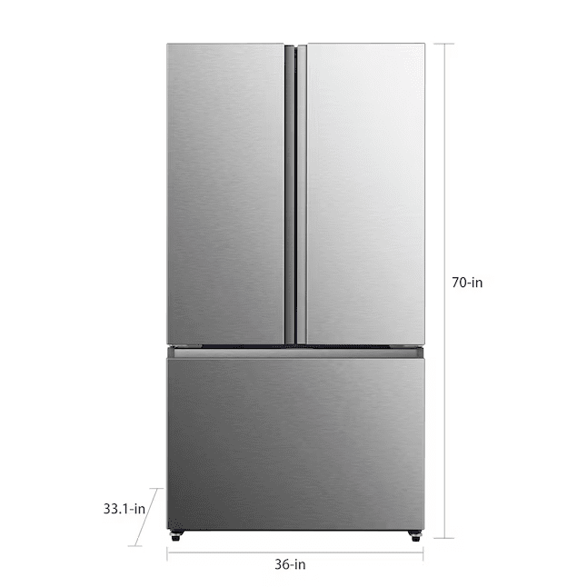 Hisense 26.6-cu ft French Door Refrigerator with Ice Maker and Water dispenser Fingerprint Resistant Stainless Steel ENERGY STAR - HRF266N6CSE1