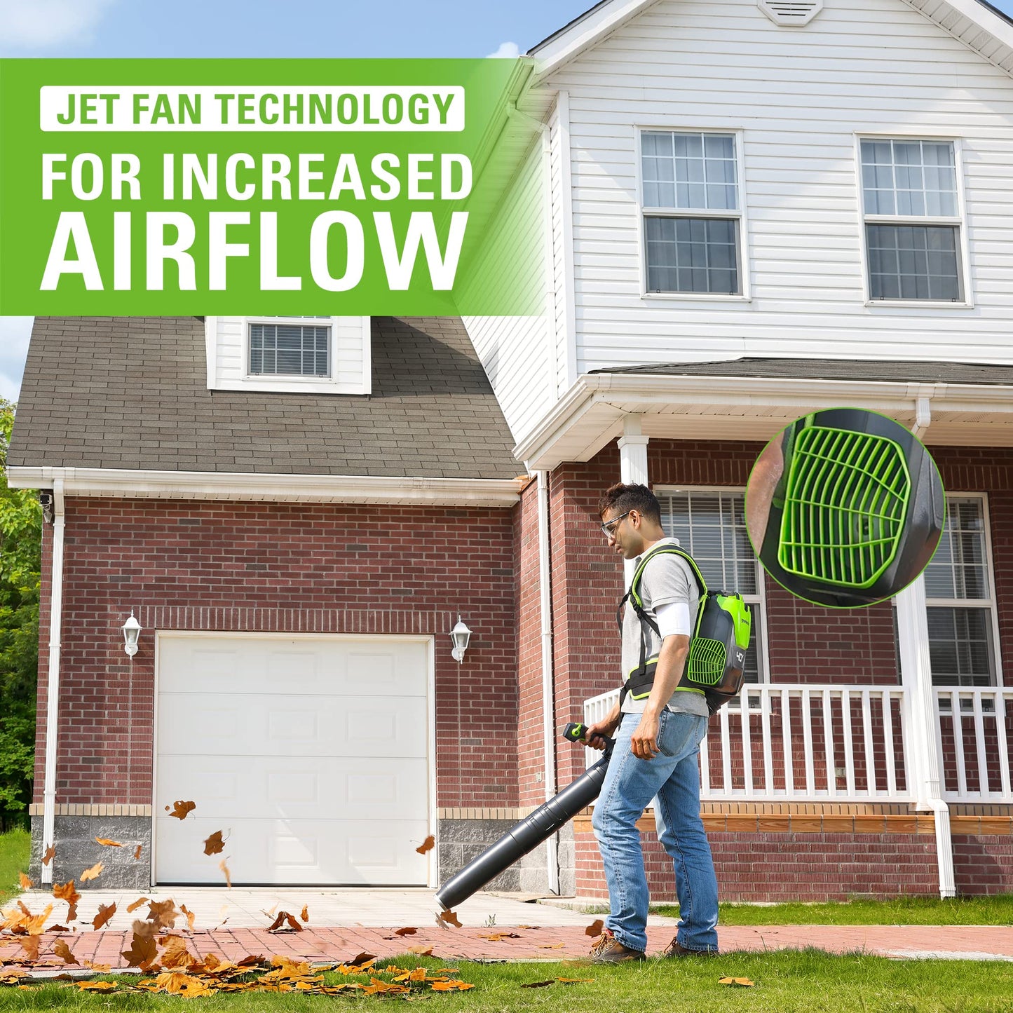 Greenworks 40V Gen 2 660 CFM Cordless Battery Brushless Backpack Blower w/ 8.0Ah Battery and Charger - 2427602