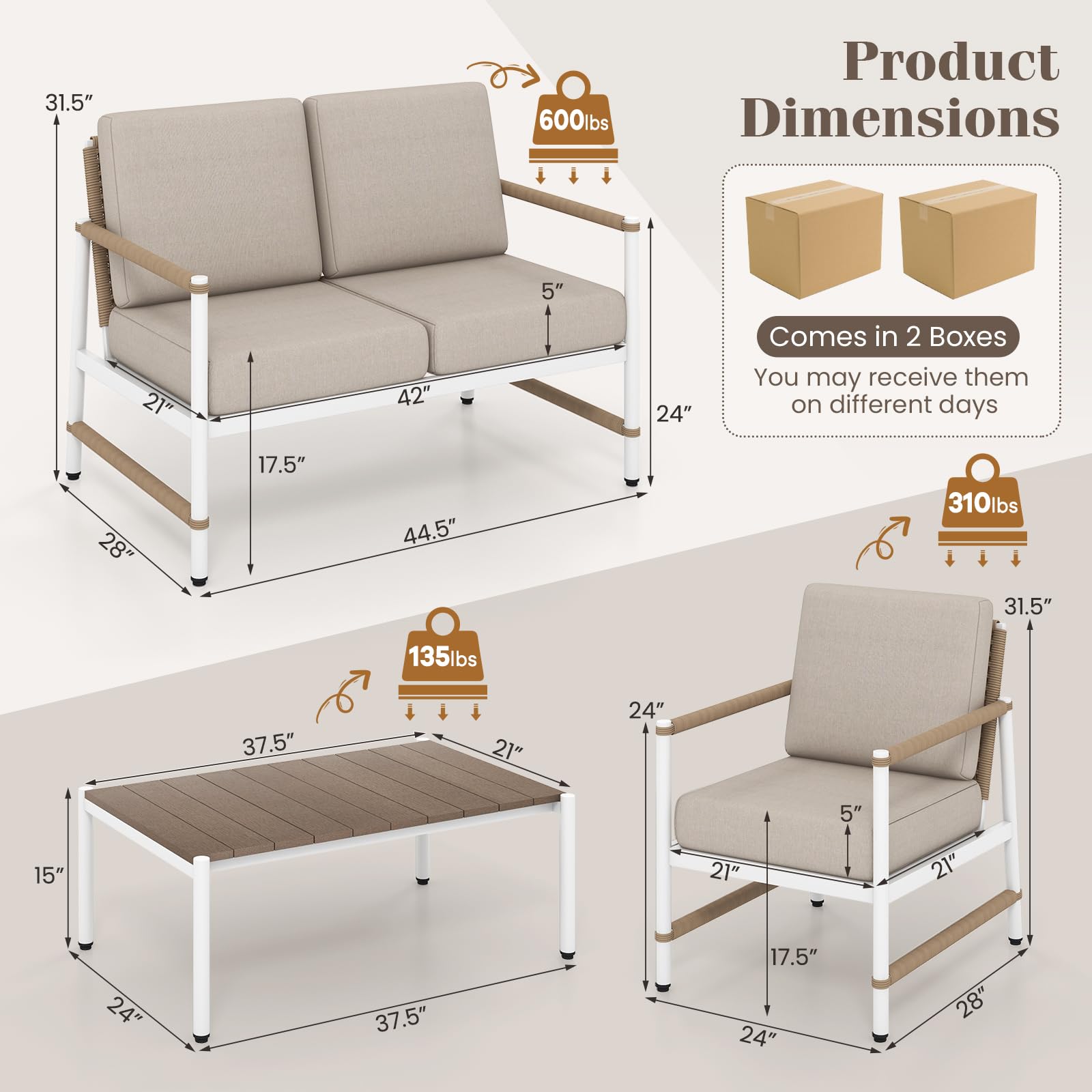 Tangkula 4/8 Pieces Patio Furniture Set - NP11964GR+