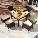 Tangkula 5 Pieces Patio Dining Table Set for 4 - HW71908+