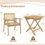 Tangkula Patio Bistro Table Chair Set - JV11352+2*JV11366