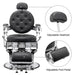 OmySalon BC1101 Vintage Style Heavy Duty Hydraulic Recline Barber Chair - G59000066+G59000068