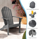 Tangkula Adirondack Chair,  for Patio Deck Lawn Backyard, Garden Adirondack Furniture - 4*OP70302GR