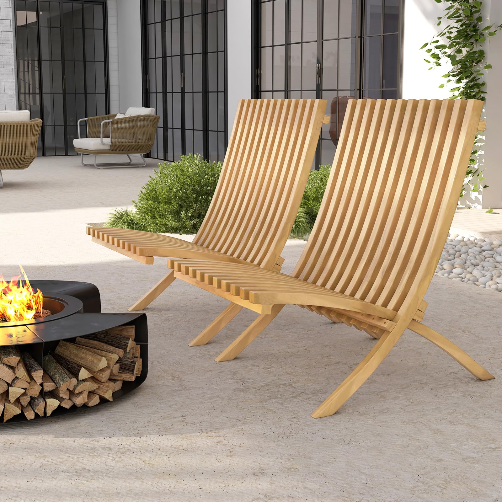 Tangkula Folding Patio Chair - 2*JV12299