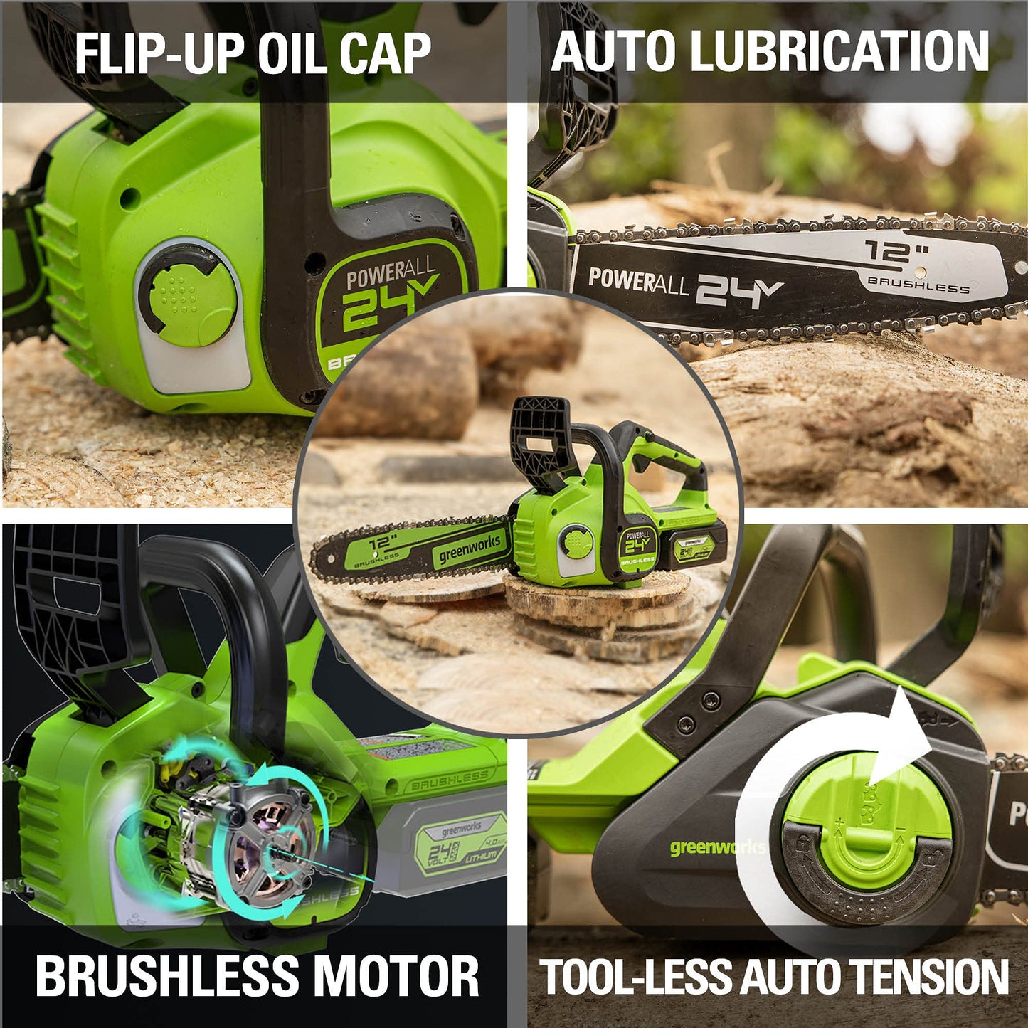 Greenworks 48V (2x24V) 21" Cordless Battery Self-Propelled Mower 5PC Combo Kit w/ (2) 5.0Ah Batteries & Chargers - 1376202-VK