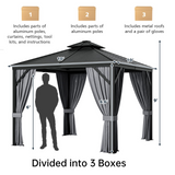 Tangkula 10x10 Ft Hardtop Gazebo, Double-Top Outdoor Gazebo with Galvanized Steel Roof - NP10590GR+