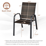 Tangkula Outdoor PE Wicker Stackable Chairs - 2*NP10511CF-6