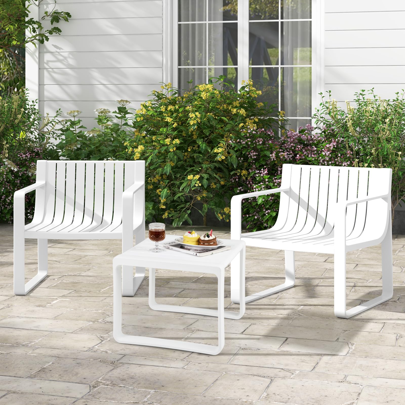 Tangkula Patio Chairs Set of 2/4 - 2*NP11948WH-2