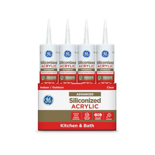 GE Advanced Siliconized Acrylic Kitchen and Bath 10.1-oz Clear Paintable Latex Caulk - 21223012