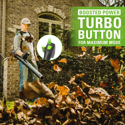 Greenworks 80V 610 CFM Cordless Battery Backpack Blower w/5Ah Battery and Rapid Charger - 2429202