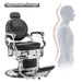 OmySalon PH441 Vintage Style Heavy Duty Hydraulic Recline Barber Chair - G59000441+G59000442