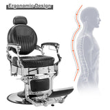 OmySalon PH441 Vintage Style Heavy Duty Hydraulic Recline Barber Chair - G59000441+G59000442