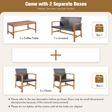Tangkula 4-Piece PE Rattan Patio Furniture Set, Outdoor Conversation Set - HW69384-12B+HW69384-22B