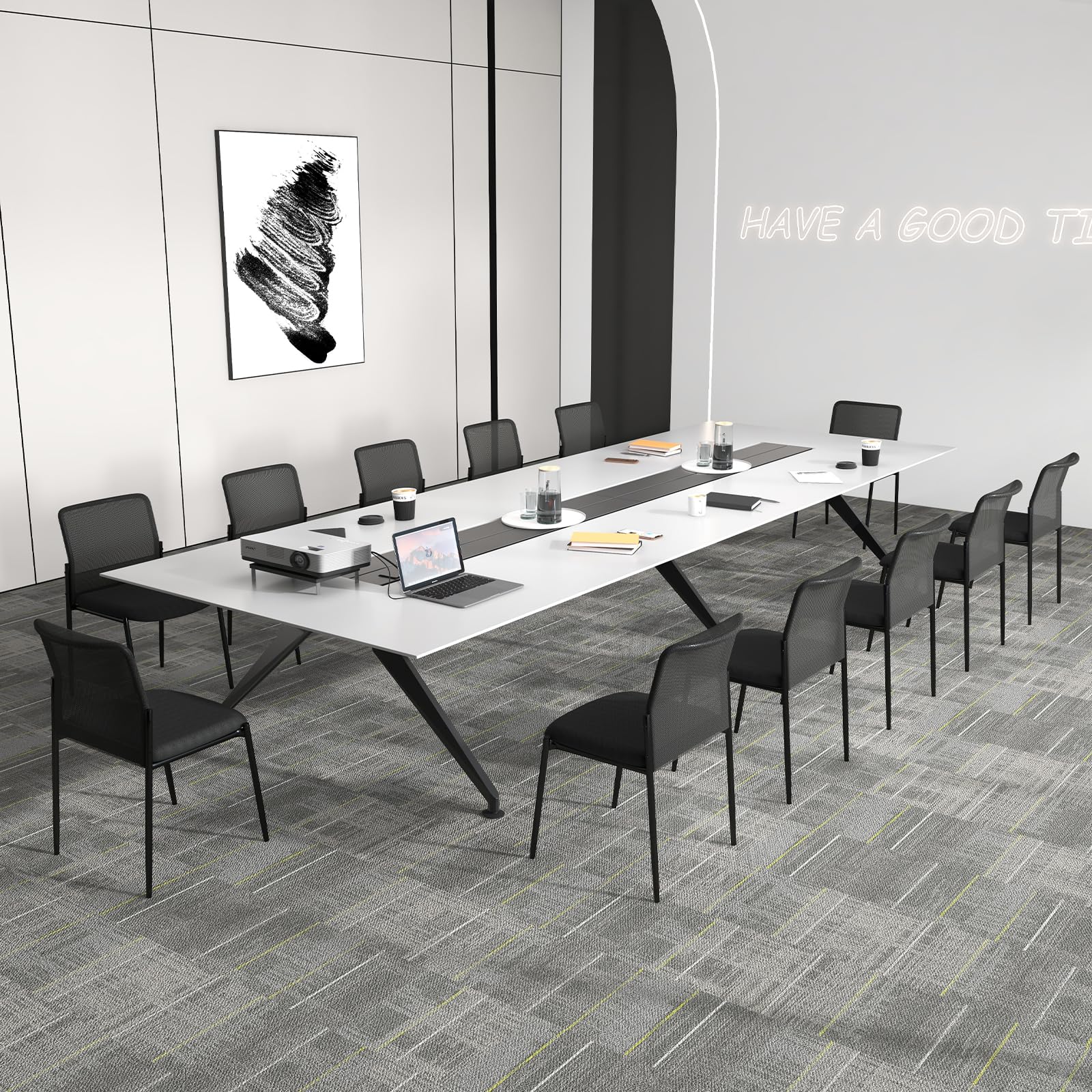 Tangkula Stackable Conference Room Chairs Set - 3*CB10599DK-2