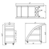 Touch America Teak Service Esthetician Rolling Cart - 41096-GT