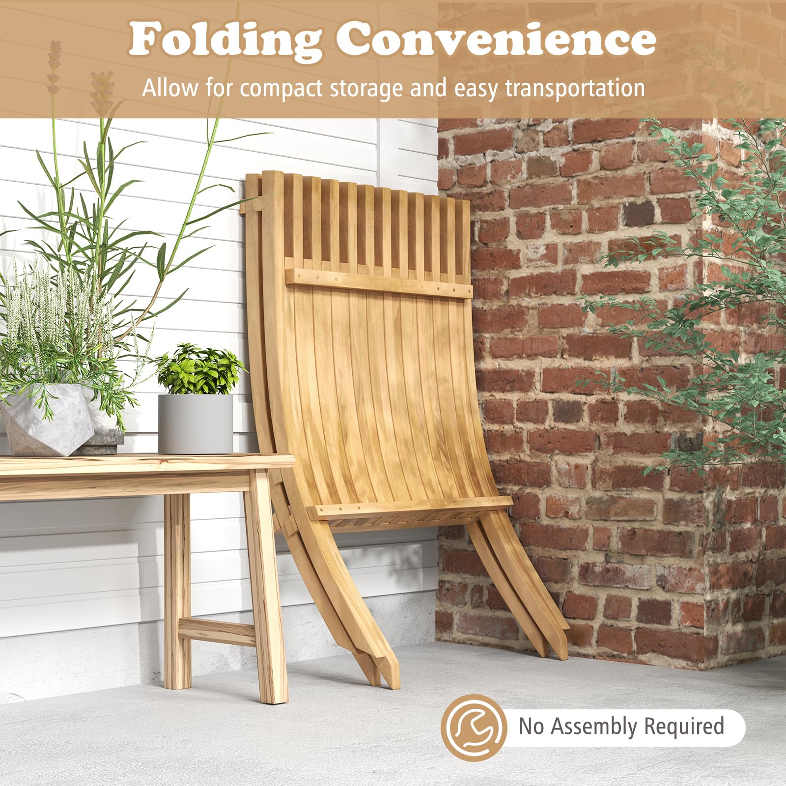 Tangkula Folding Patio Chair - 2*JV12299