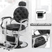 OmySalon BC1101 Vintage Style Heavy Duty Hydraulic Recline Barber Chair - G59000066+G59000068