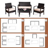 Tangkula 4 PCS/8 PCS Patio Furniture Sets, Rattan Chair Wicker Set, Outdoor Bistro Sets - HW68722