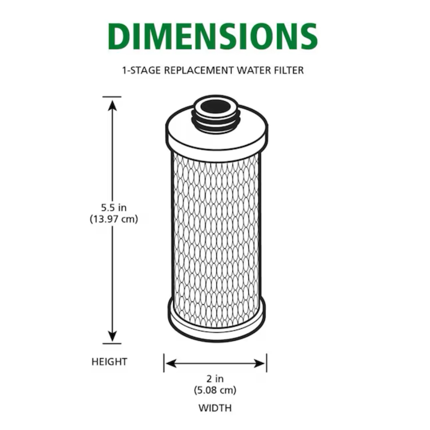 A.O. Smith Clean Water Machine or Fridge Carbon Block Under Sink Replacement Filter - AO-US-100-R