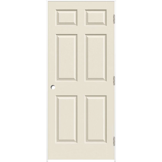 ReliaBilt 30-in x 80-in 6-panel Hollow Core Primed Molded Composite Left Hand Inswing Single Prehung Interior Door