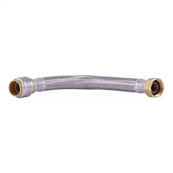 GE SharkBite Max 3/4 in. Push-to-Connect x 3/4 in. FIP x 15 in. Braided Stainless Steel Water Heater Connector - UR3088FX15