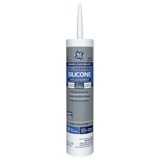 GE Silicone 1 All Purpose, Windows, Doors, Exteriors 10.1-oz Silicone Caulk - 71223247