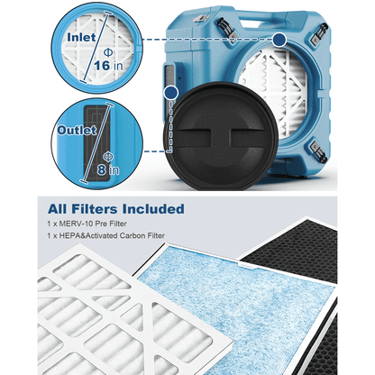 AlorAir PureAiro HEPA Pro 870 Air Scrubber - HEPA Pro 870